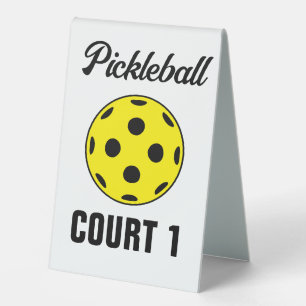 Custom pickleball court table tent sign