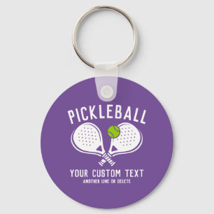 Custom Pickleball Lover's Team Club Paddle & Ball Key Ring