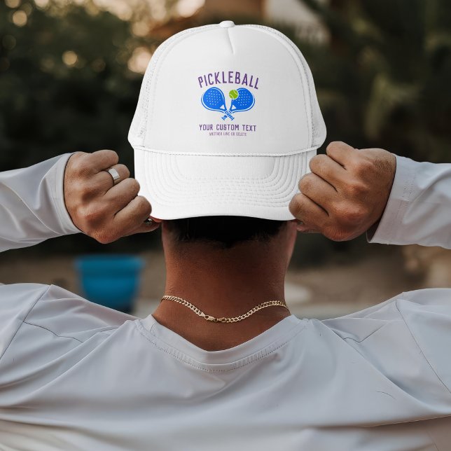 Custom Pickleball Lover's Team Club Paddle & Ball Trucker Hat (Creator Uploaded)