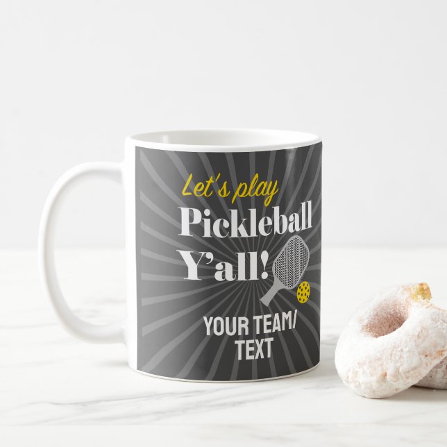 Custom Pickleball Mugs Personalized Team Club Name (With Donut)