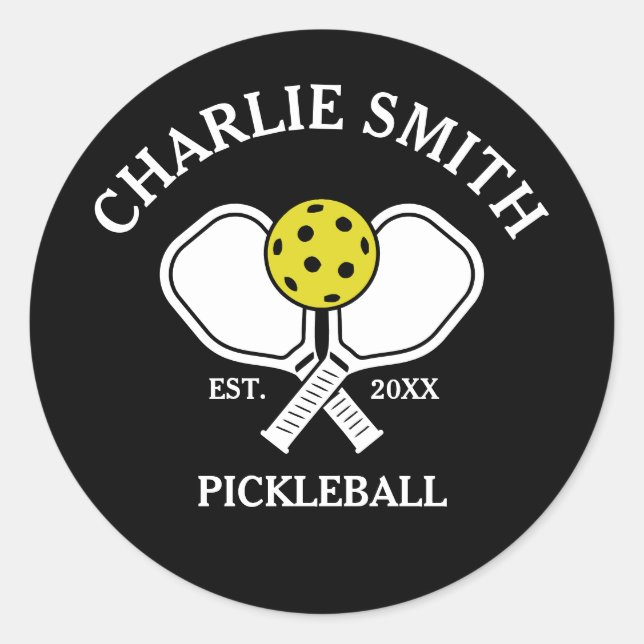Custom Pickleball Paddle Sticker – Name & Year (Front)