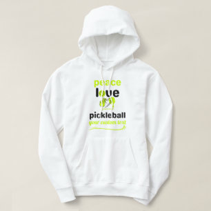 custom Pickleball Peace and Love green text  Hoodie