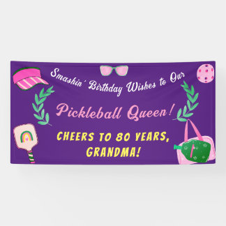 Custom Pickleball Queen Birthday Banner