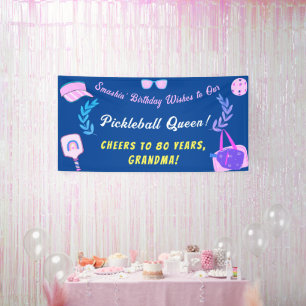 Custom Pickleball Queen Birthday Banner