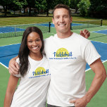 Custom Pickleball Shirt, City, Club, Player Names T-Shirt<br><div class="desc">Customise this shirt with your pickleball club name,  players' names,  city,  tournament name,  etc.  Easily change the font colour too.</div>