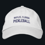 Custom Pickleball Sports Your City, Team Club Name Embroidered Hat<br><div class="desc">The perfect baseball style cap for pickleball enthusiasts.  Add your city/town location or team/club name to create a one of a kind pickleball cap.  Perfect for team gear or tournament events.</div>
