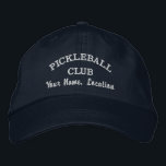 Custom Pickleball Team Club, Player Name Your Text Embroidered Hat<br><div class="desc">The perfect hat for pickleball enthusiasts.  Add your club,  team name,  city/town location or date,  tournament name,  etc. to create a one of a kind pickleball cap.  Great for matching team gear or tournament events - or even a pickleball trip. Easily change the text and hat colour.</div>