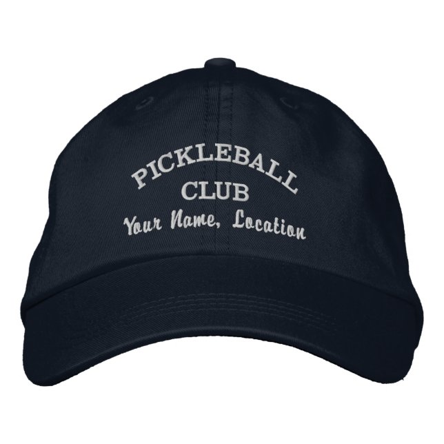 Custom Pickleball Team Club, Player Name Your Text Embroidered Hat (Front)