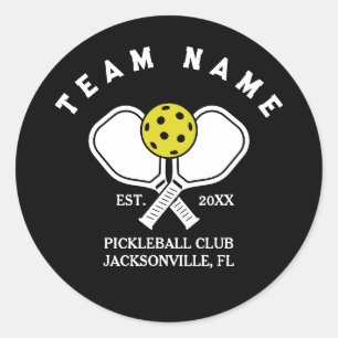 Custom Pickleball Team Keychain – Club Name Gift Classic Round Sticker