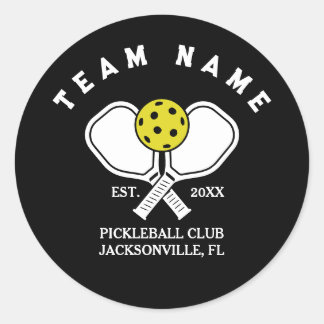 Custom Pickleball Team Keychain – Club Name Gift Classic Round Sticker