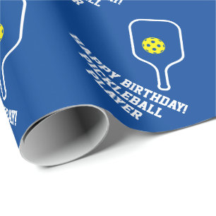 Custom pickleball tennis player wrapping paper