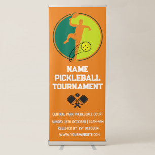 Custom Pickleball Tournament Championship Orange Retractable Banner