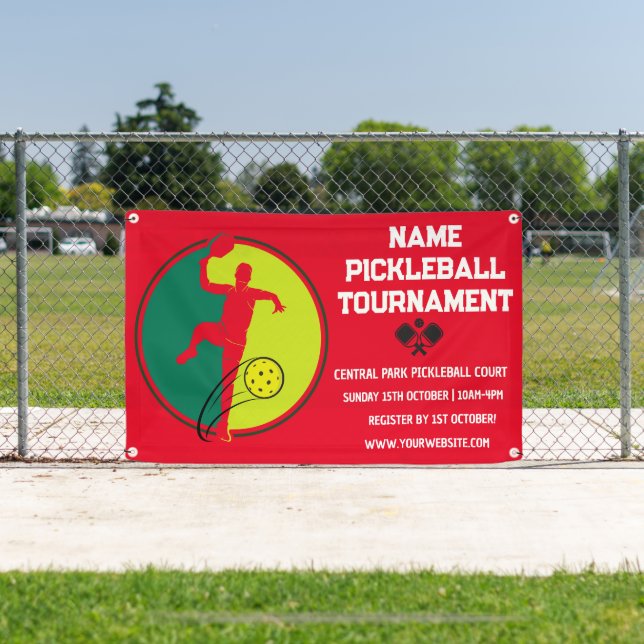 Custom Pickleball Tournament Championship Red Banner (Insitu)