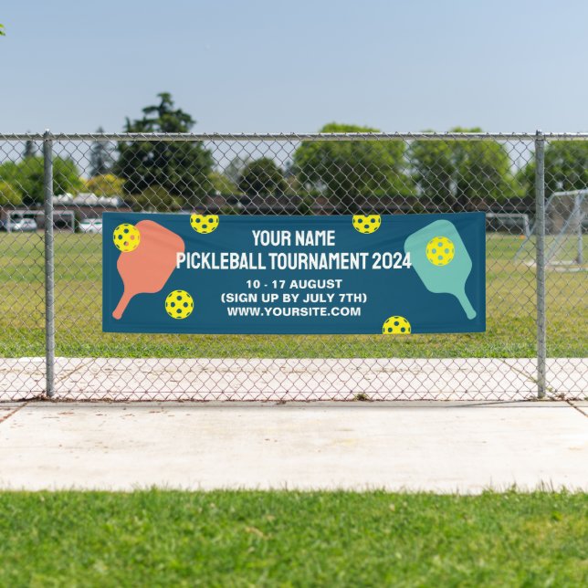 Custom pickleball tournament outdoor fence banner (Insitu)
