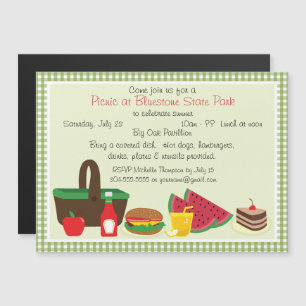 Custom Picnic at the Park Magnetic Invitation