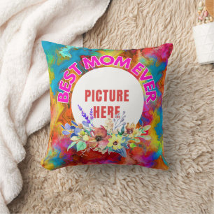 Custom Picture Best Mum Ever Colourful Mothers Day Cushion