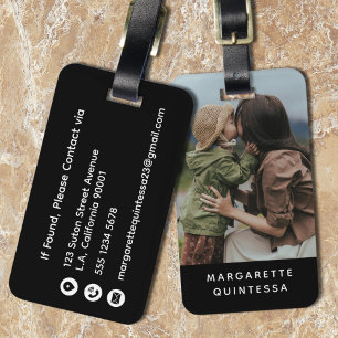 Custom Picture Black and White Personalized Photo Luggage Tag