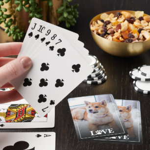 Custom Picture Dog Love Paw Quote Text Playing Cards