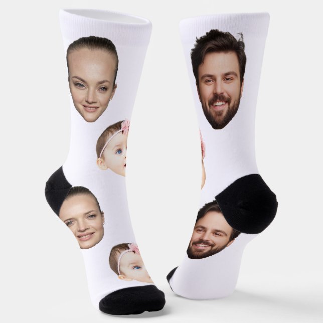 Custom Picture Gift Idea for Birthday or Christmas Socks (Angled)