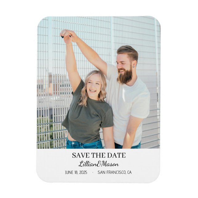 Custom Picture Save the Date fridge magnet (Vertical)