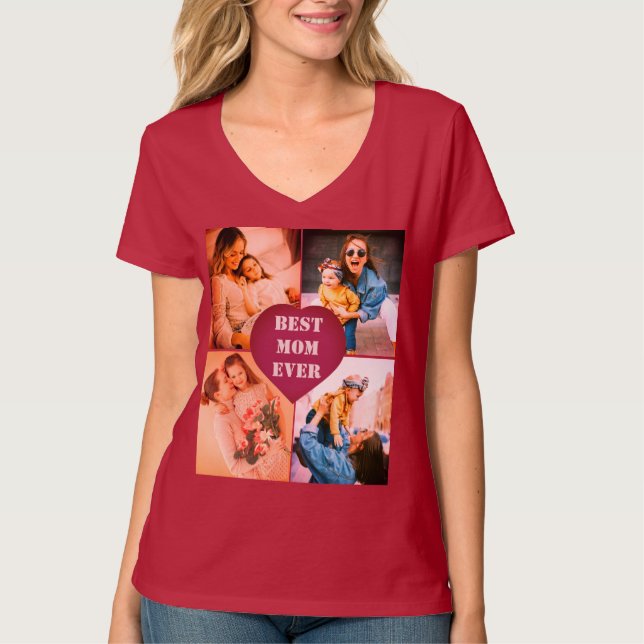 Custom picture x4 and text T-Shirt (Front)