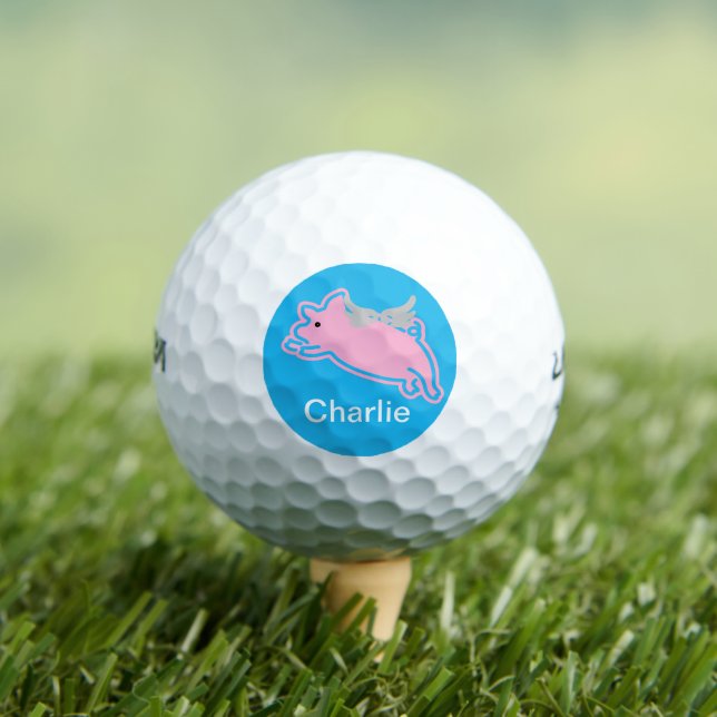 Custom Pig Piglet Farm Animal Hog Cartoon Golf Balls (Insitu Tee)