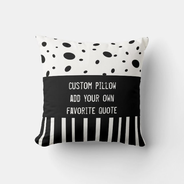 custom pillow add your own quote dots and stripes (Front)