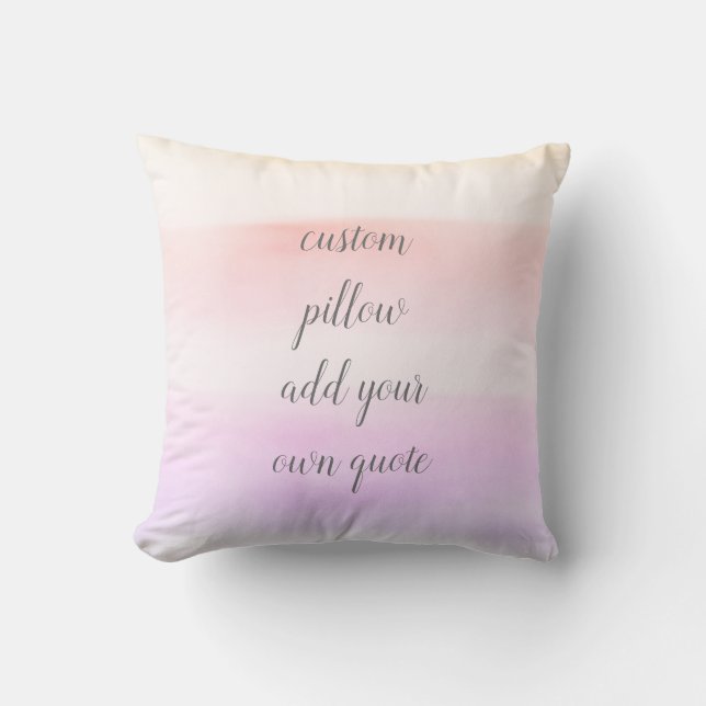 custom pillow add your own quote pink and grey (Front)