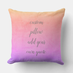 custom pillow add your own quote pink and grey