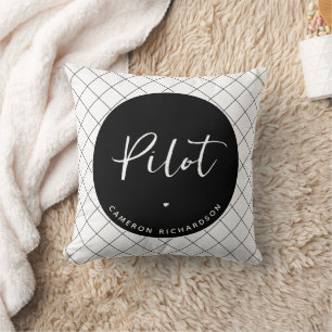 Custom Pilot Aviation School Graduation Elegant Cushion