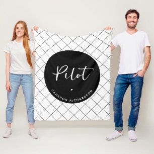 Custom Pilot Aviation School Graduation Elegant Fleece Blanket