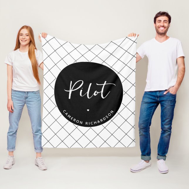 Custom Pilot Aviation School Graduation Elegant Fleece Blanket (In Situ)