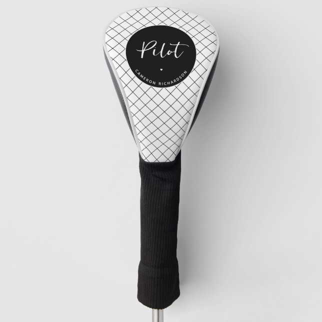 Custom Pilot Aviation School Graduation Elegant Golf Head Cover (Front)