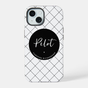 Custom Pilot Aviation School Graduation Elegant iPhone 15 Case