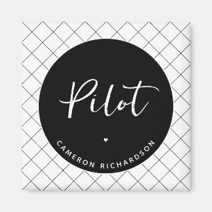 Custom Pilot Aviation School Graduation Elegant Magnet
