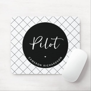 Custom Pilot Aviation School Graduation Elegant Mouse Mat