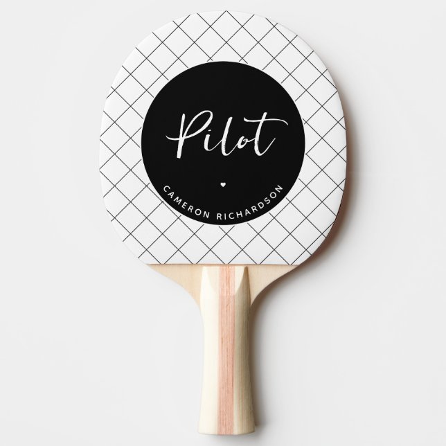 Custom Pilot Aviation School Graduation Elegant Ping Pong Paddle (Front)