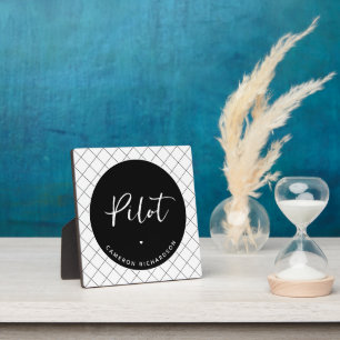 Custom Pilot Aviation School Graduation Elegant Plaque