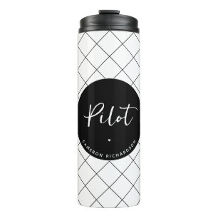 Custom Pilot Aviation School Graduation Elegant Thermal Tumbler