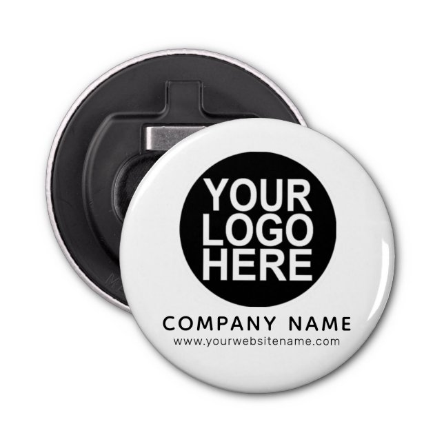 Custom Pin back Button with Business Logo Bottle Opener (Front)