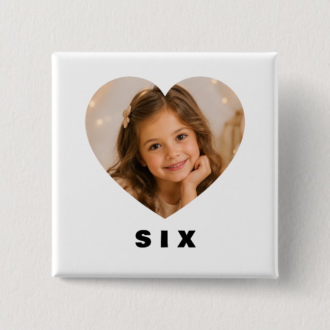 Custom Pin Button Girl Age 6 (Front)
