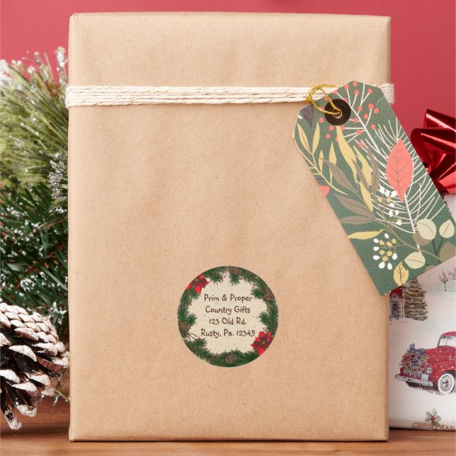 Custom Pine Holiday Sticker (Holiday)