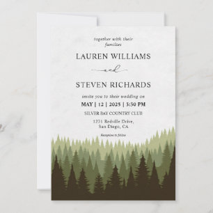 Custom  Pine Tree Woods Magical Forest Wedding Invitation