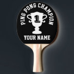 Custom ping pong champion table tennis paddle<br><div class="desc">Custom ping pong champion table tennis paddle for table tennis. Trophy cup silhouette with custom number for first, second and third place. Cool sports game gift idea for men, women and kids. Custom background colour. Fun Birthday party game gift idea for kids, dad, husband, son, daughter, friends, grandson, boy, boyfriend,...</div>