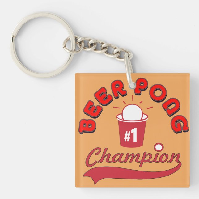 Custom Ping Pong Official League Ball Key Ring (Front)