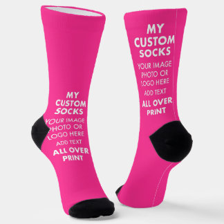 Custom PINK All Over Print Women's Premium Socks