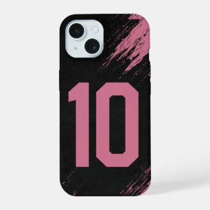 Custom Pink and Black Number 10 Phone Case