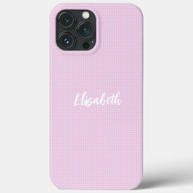 Custom Pink and White Dot Barely There Phone Case (Back)