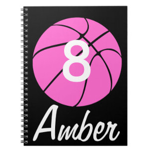Custom Pink Basketball Notebook