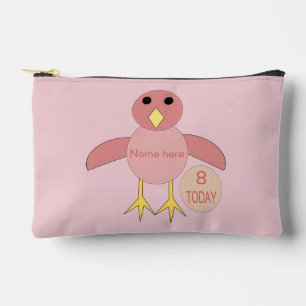 Custom Pink Birthday Girl Chick Accessory Pouch